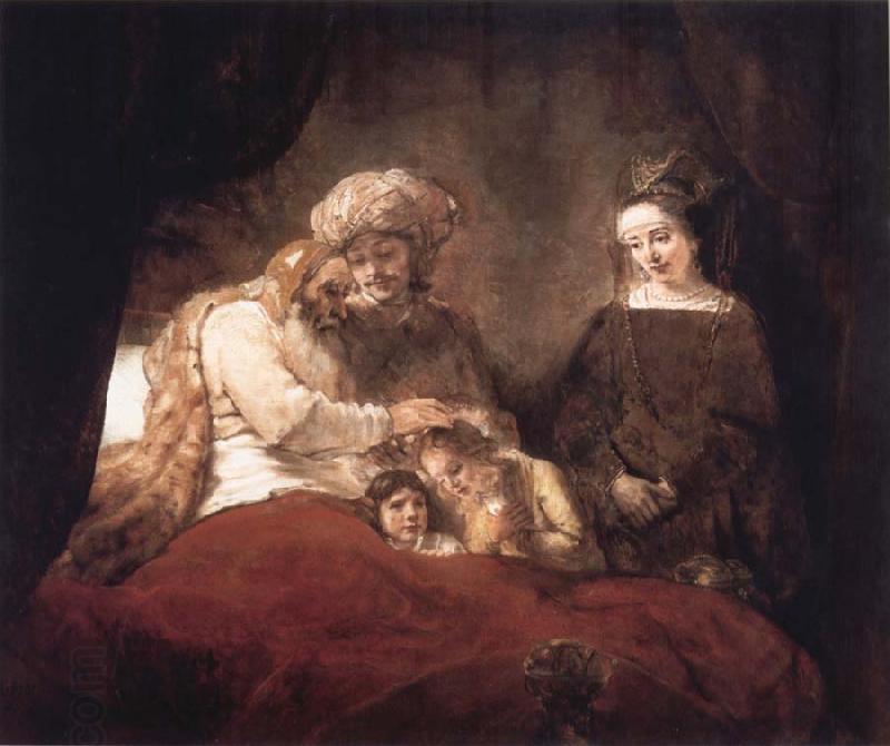 REMBRANDT Harmenszoon van Rijn Jacob Blessing the Sons of Joseph China oil painting art